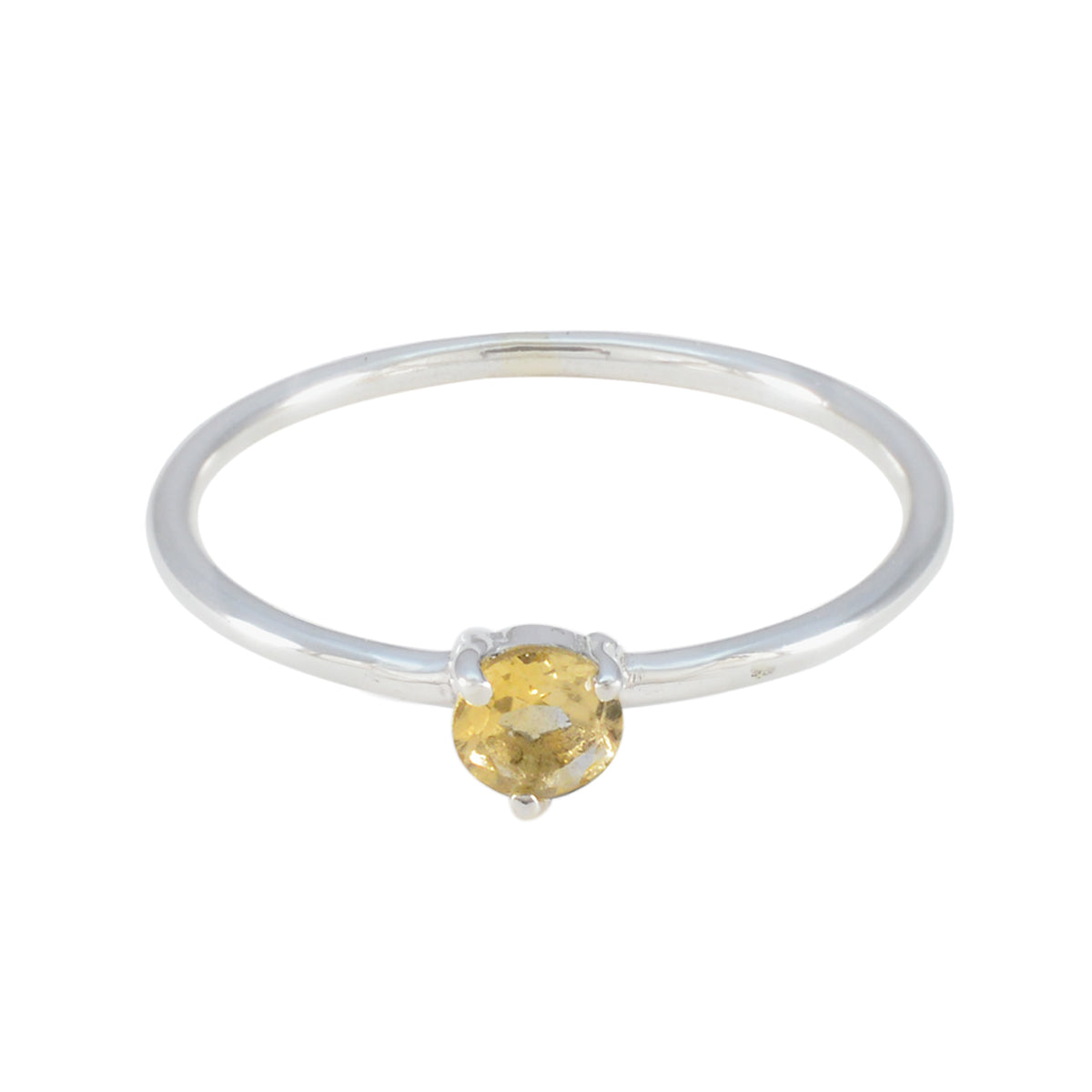 Ines Feminine Yellow Solitaire Ring Citrine Yellow