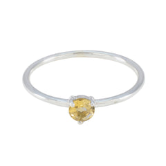 Ines Feminine Yellow Solitaire Ring Citrine Yellow