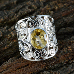 Riya Yellow Solitaire Ring with Elegant Silver Design