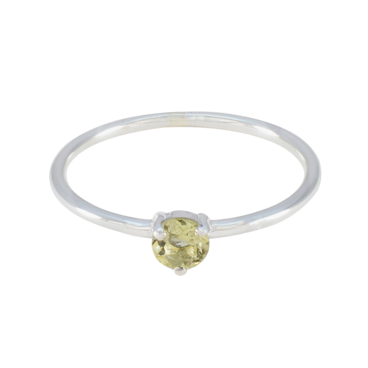 Ines Yellow Solitaire Ring with Elegant Gemstone Lemon Quartz Yellow