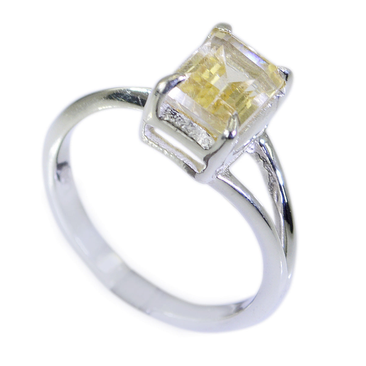Ling Glamorous Yellow Solitaire Ring Citrine Yellow