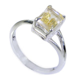 Ling Glamorous Yellow Solitaire Ring Citrine Yellow