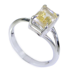 Ling Glamorous Yellow Solitaire Ring Citrine Yellow