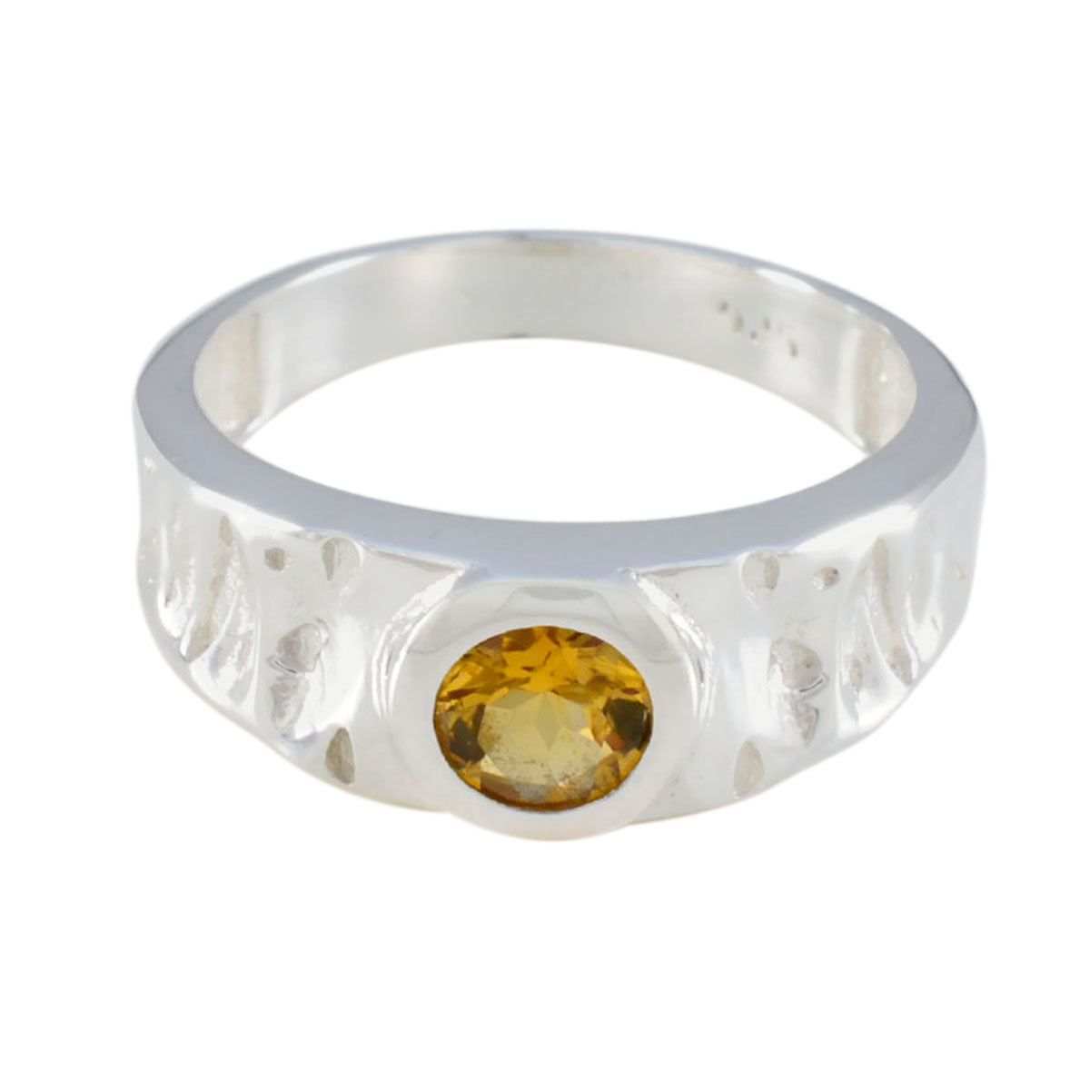 Carla Graceful Yellow Solitaire Ring Citrine Yellow