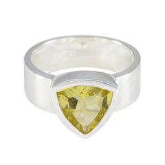 Zoey Yellow Solitaire Signet Ring - Stylish Gemstone Jewelry Lemon Quartz Yellow