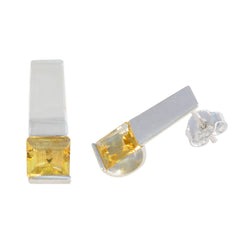 Layla Yellow Solitaire Stud Earrings for Everyday Glam