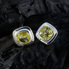 Ida Yellow Solitaire Stud Earrings for Everyday Glam