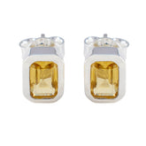 Lucia Yellow Solitaire Stud Earrings for Every Occasion Citrine Yellow Stud