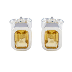 Lucia Yellow Solitaire Stud Earrings for Every Occasion Citrine Yellow Stud