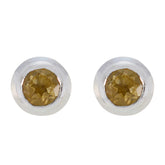 Cecilia Yellow Solitaire Stud Earrings for Everyday Glam Citrine Yellow Stud