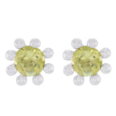 Isabella Yellow Solitaire Stud Earrings for Every Occasion Lemon Quartz Yellow Stud