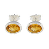 Hua Yellow Solitaire Stud Earrings for Everyday Glam Citrine Yellow Stud