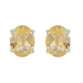 Micaela Yellow Solitaire Stud Earrings for Everyday Style Citrine Yellow Stud