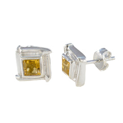 Aiko Yellow Solitaire Stud Earrings for Everyday Glam