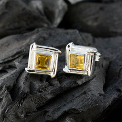 Aiko Yellow Solitaire Stud Earrings for Everyday Glam