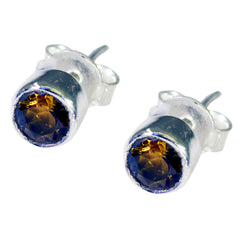 Natalie Yellow Solitaire Stud Earrings for Everyday Wear