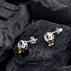 Alejandra Yellow Solitaire Stud Earrings for Glam