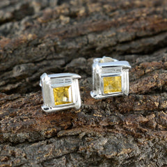Aiko Yellow Solitaire Stud Earrings for Everyday Glam
