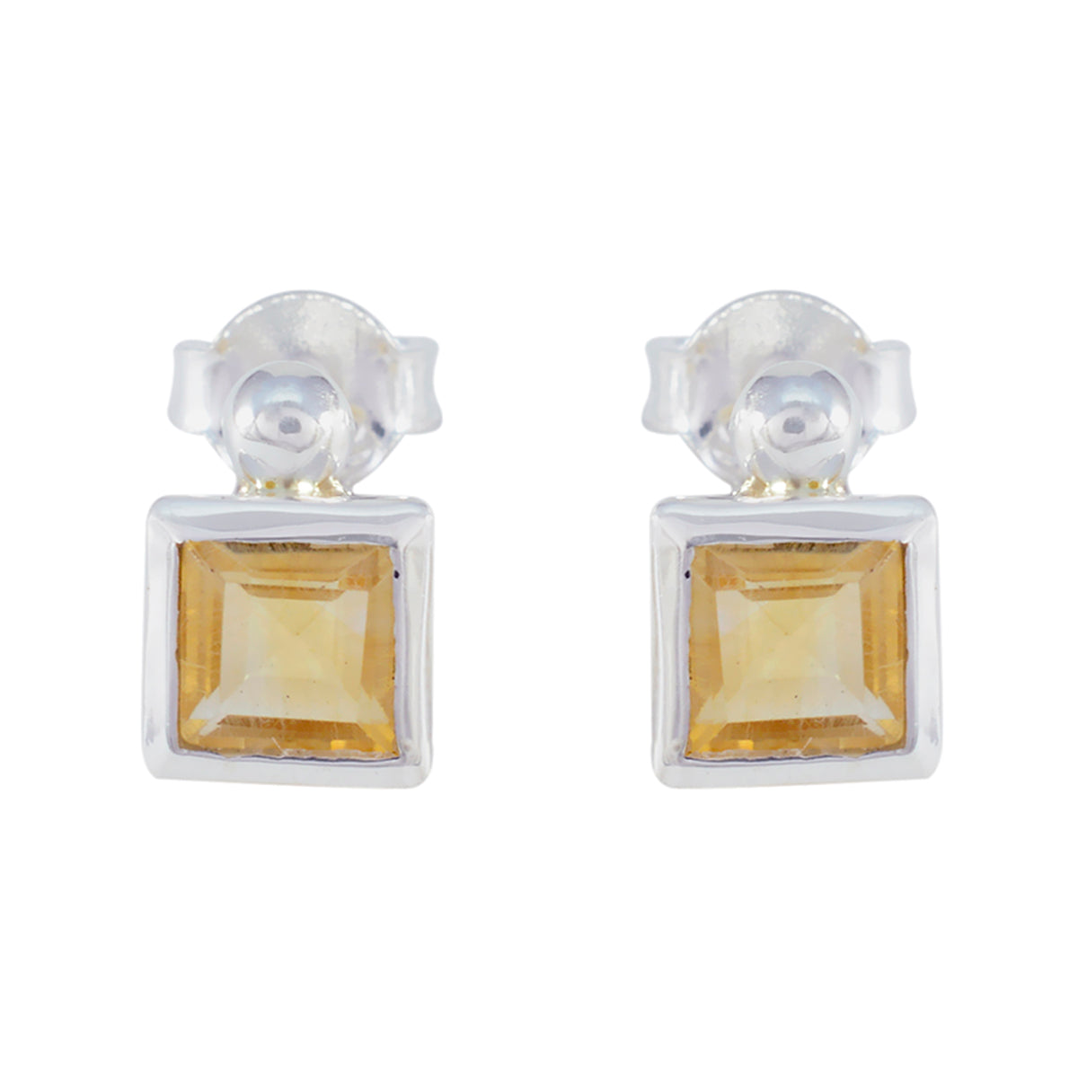 Nova Yellow Solitaire Stud Earrings for Chic Style Citrine Yellow Stud