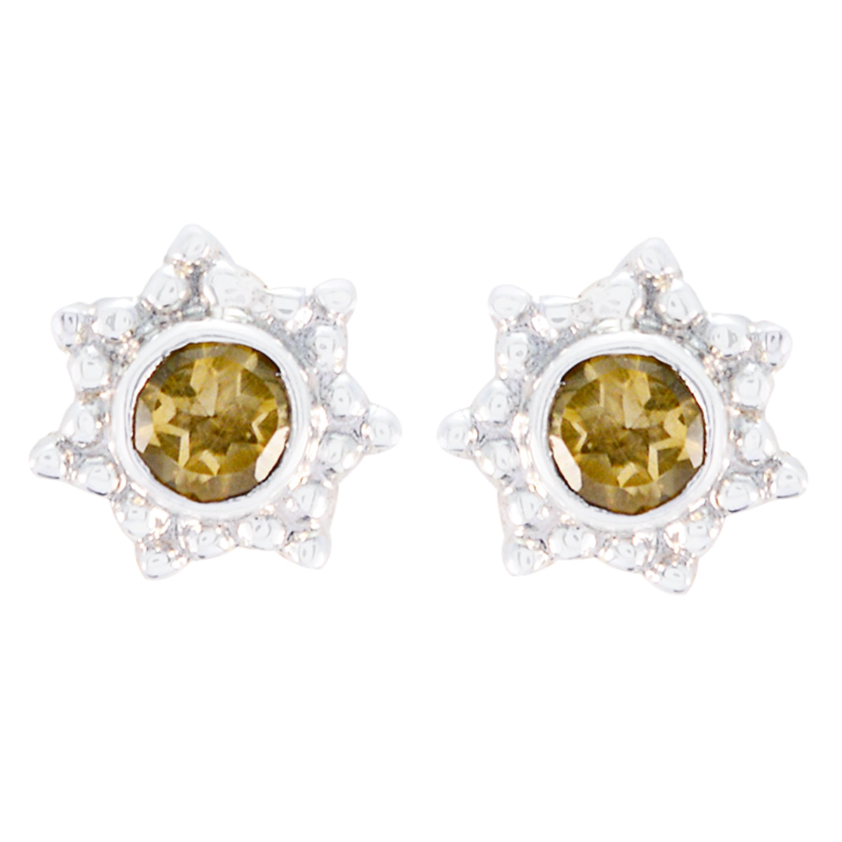 Soo-jin Yellow Solitaire Stud Earrings for Glam Style Citrine Yellow Stud