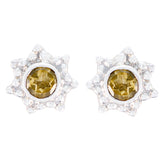 Soo-jin Yellow Solitaire Stud Earrings for Glam Style Citrine Yellow Stud