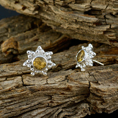 Soo-jin Yellow Solitaire Stud Earrings for Glam Style