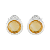 Wen Yellow Solitaire Stud Earrings for Every Occasion Citrine Yellow Stud