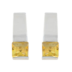 Layla Yellow Solitaire Stud Earrings for Everyday Glam Citrine Yellow Stud