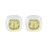 Ida Yellow Solitaire Stud Earrings for Everyday Glam Lemon Quartz Yellow Stud