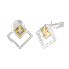 Agustina Yellow Solitaire Stud Earrings for Everyday Glam