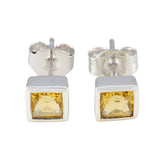 Joaquina Yellow Solitaire Stud Earrings for Any Occasion Citrine Yellow Stud