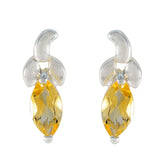 Riley Yellow Solitaire Stud Earrings for Everyday Glam Citrine Yellow Stud
