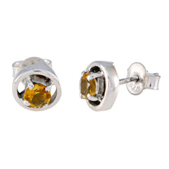 Sophia Yellow Solitaire Stud Earrings for Everyday Glam