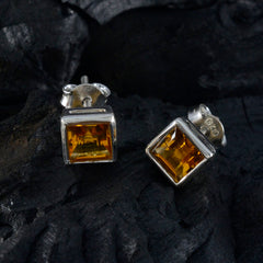 Nella Yellow Solitaire Stud Earrings for Everyday Glam