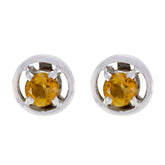 Sophia Yellow Solitaire Stud Earrings for Everyday Glam Citrine Yellow Stud