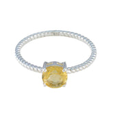 Aisha Yellow Solitaire Twist Ring with Gemstone Citrine Yellow