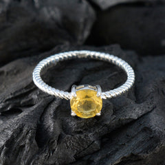 Aisha Yellow Solitaire Twist Ring with Gemstone