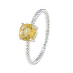 Aisha Yellow Solitaire Twist Ring with Gemstone