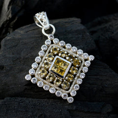 Mariana Yellow Statement Pendant in Gemstone Design