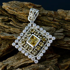 Mariana Yellow Statement Pendant in Gemstone Design