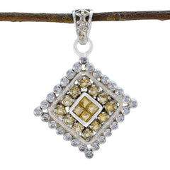 Mariana Yellow Statement Pendant in Gemstone Design Citrine Yellow Yellow