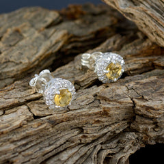 Camilla Yellow Stud Earrings India with Sparkling Halo