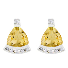 Cecilia Yellow Stud Earrings India for Everyday Glam Citrine Yellow Stud