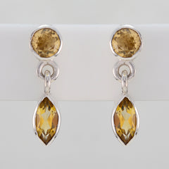 Ella Yellow Stud Earrings with Sparkling Gemstone Detail Citrine Yellow Stud