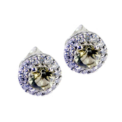 Bella Yellow Stud Earrings with Sparkling Halo Design