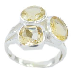 Savannah yellow trilogy gemstone ring with three yellow gemstones set in a silver band