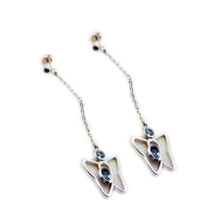 Yuna Blue Stud Earrings - Stylish Butterfly Design