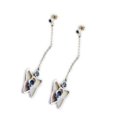 Yuna Blue Stud Earrings - Stylish Butterfly Design