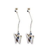 Yuna Blue Stud Earrings - Stylish Butterfly Design Blue Topaz Blue Stud
