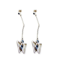 Yuna Blue Stud Earrings - Stylish Butterfly Design Blue Topaz Blue Stud